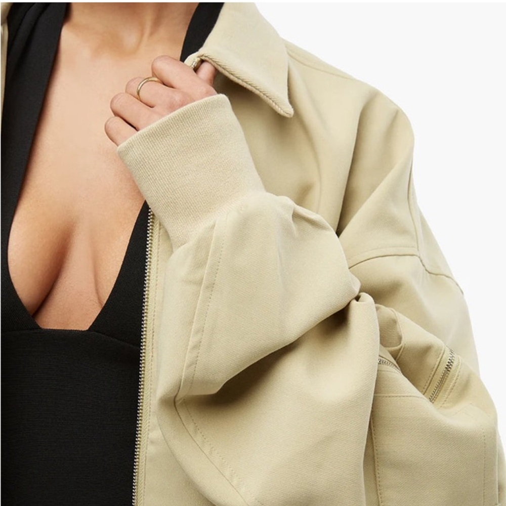 We Wore What - Beige Bomber Jacket